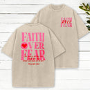 Faith Over Fear Christian Washed T-Shirt
