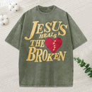 Jesus Heals The Broken Christian Washed T-Shirt