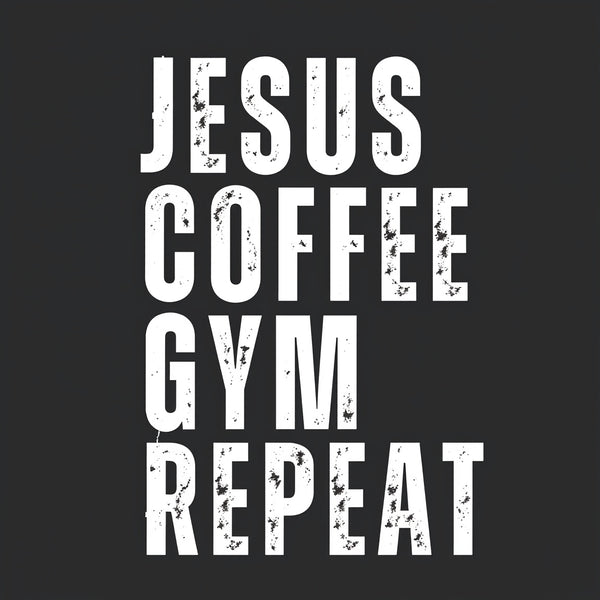 Jesus Coffee Gym Repeat Christian Washed T-Shirt