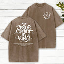Jesus Christ Is King Christian Washed T-Shirt