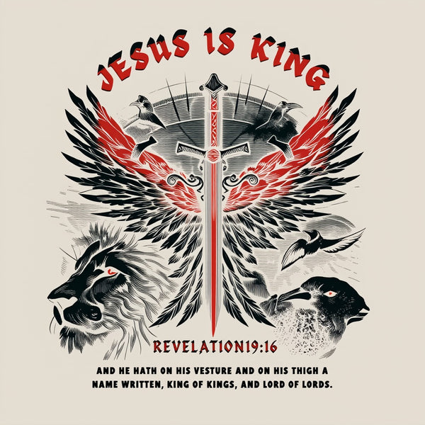 Jesus Is King Wings Christian Washed T-Shirt