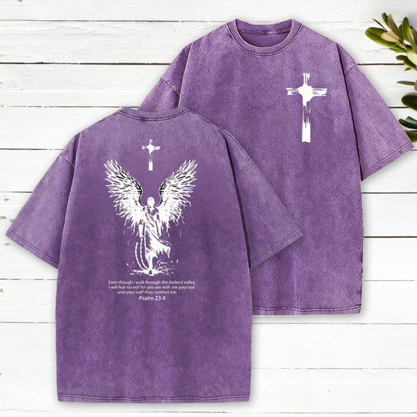 I Will Fear No Evil Christian Washed T-Shirt