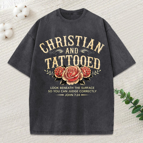 Christian And Tattooed Christian Washed T-Shirt