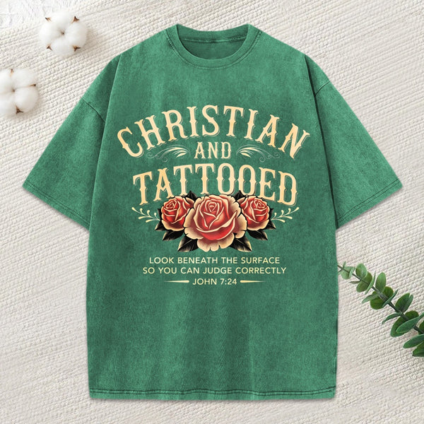 Christian And Tattooed Christian Washed T-Shirt