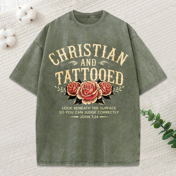 Christian And Tattooed Christian Washed T-Shirt