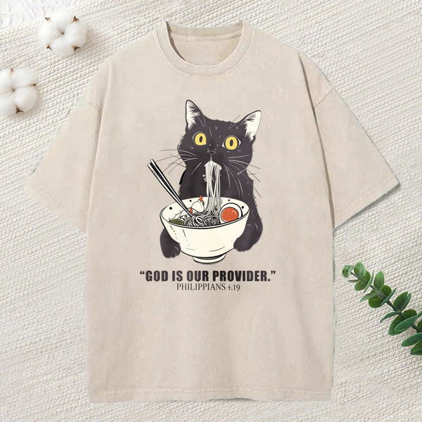 God Is Our Provider Christian Washed T-Shirt