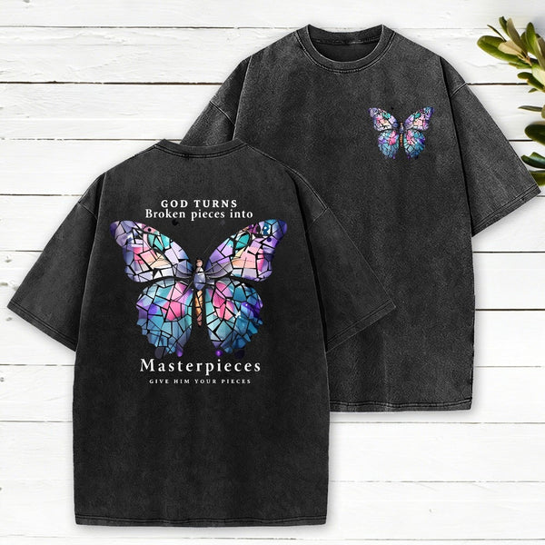 God Turns Broken Pieces Into Masterpieceschirstian Washed T-Shirt