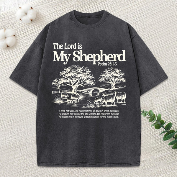 The Lord Is My Shepherd Christian Washed T-Shirt