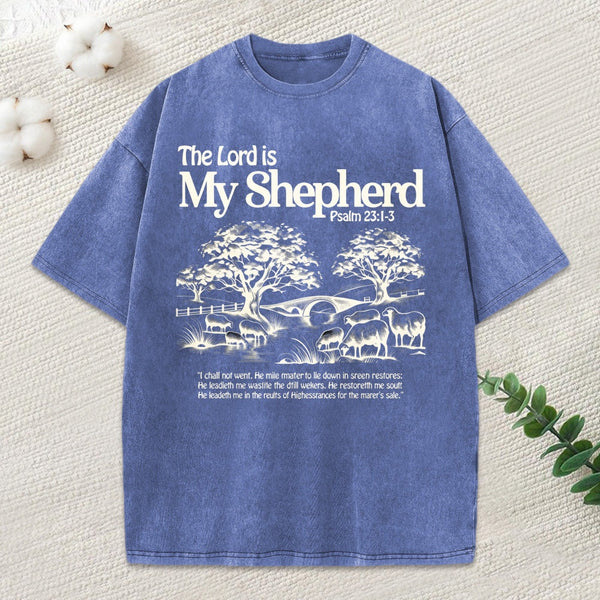 The Lord Is My Shepherd Christian Washed T-Shirt