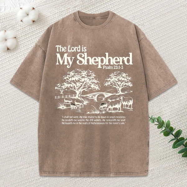 The Lord Is My Shepherd Christian Washed T-Shirt