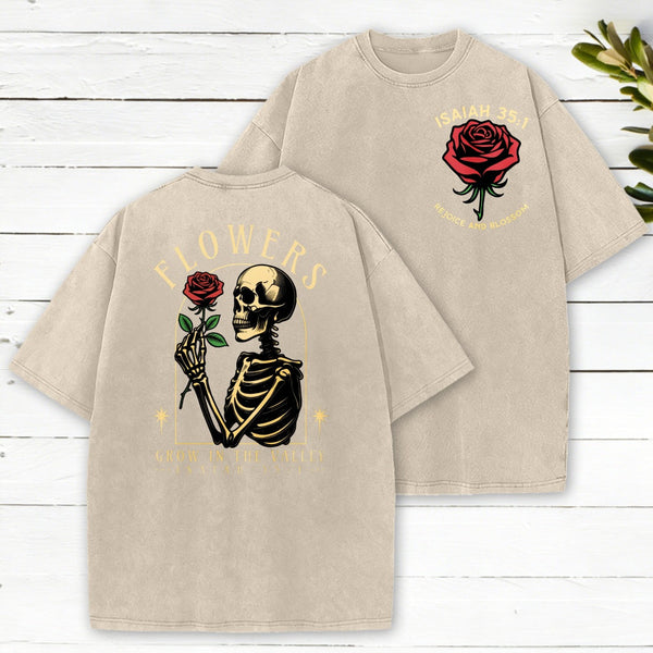 Flowers Grow In The Valley Christian Washed T-Shirt