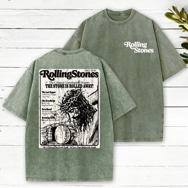 Rolling Stones Christian Resurrection Lightbackground Distressed Washed T-Shirt