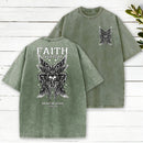 Faith Over Fear Seraphim Angel Christian Washed T-Shirt