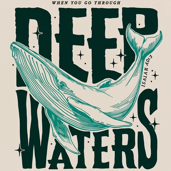 When You Go Through Deep Waters Christian Washed T-Shirt