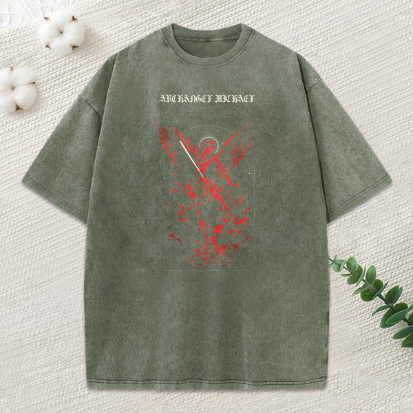 Archangel Michael Washed T-Shirt