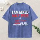 I Am Mixed Half Jesus And Half Peter Washed T-Shirt