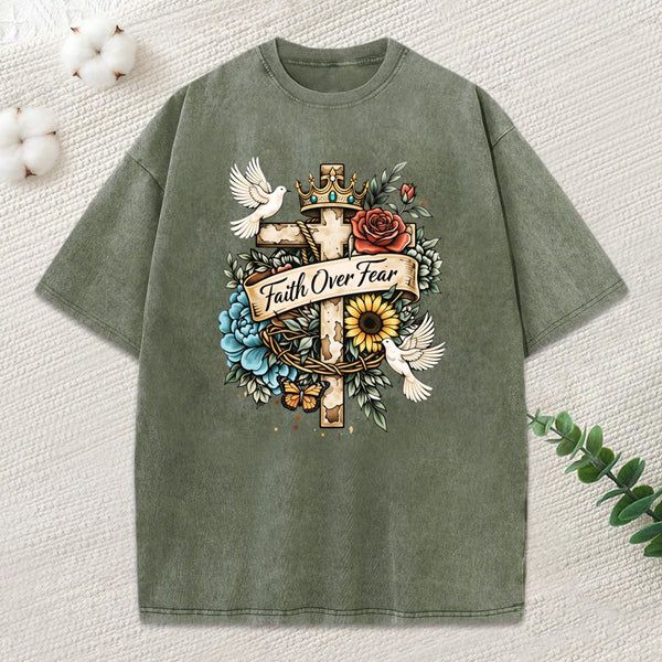 Faith Over Fear Washed T-Shirt