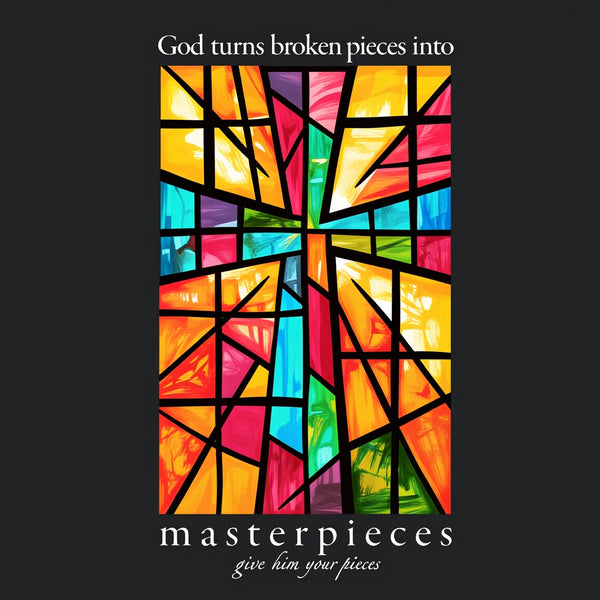 God Turns Broken Pieces Into Masterpieces Christian Washed T-Shirt