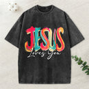 Jesus Loves You Christian Washed T-Shirt