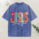 Jesus Loves You Christian Washed T-Shirt