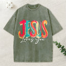 Jesus Loves You Christian Washed T-Shirt