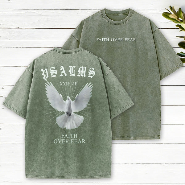 Faith Over Fear Christian Washed T-Shirt