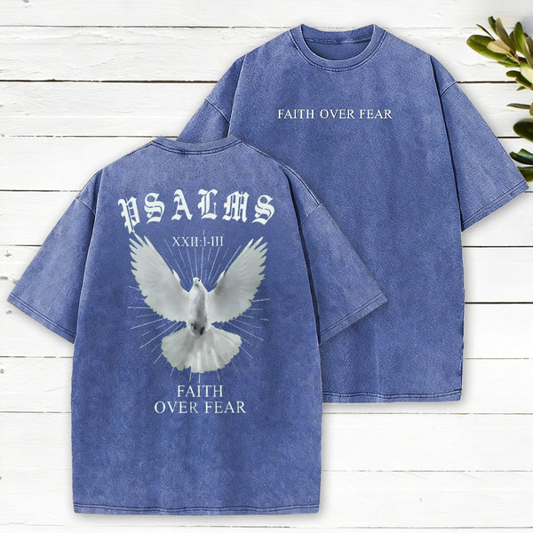 Faith Over Fear Christian Washed T-Shirt