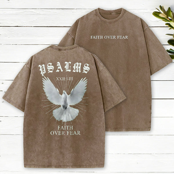 Faith Over Fear Christian Washed T-Shirt