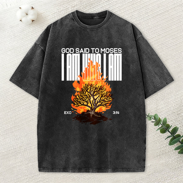 I Am Who I Am Christian Washed T-Shirt