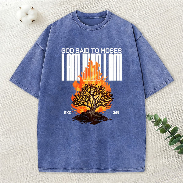 I Am Who I Am Christian Washed T-Shirt