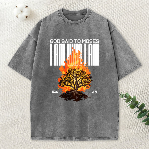 I Am Who I Am Christian Washed T-Shirt