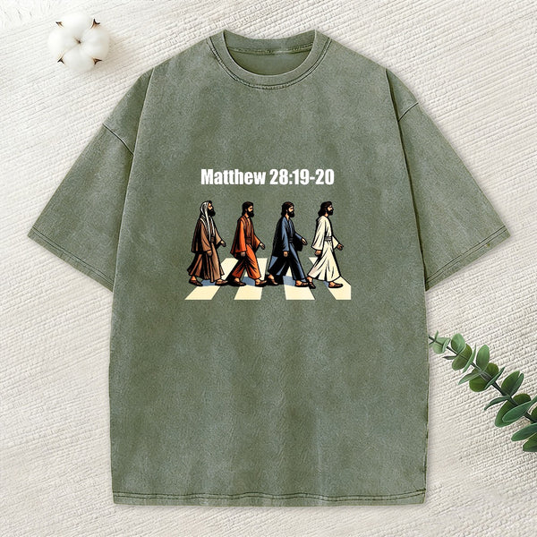 Go And Make Disciples Christian Washed T-Shirt