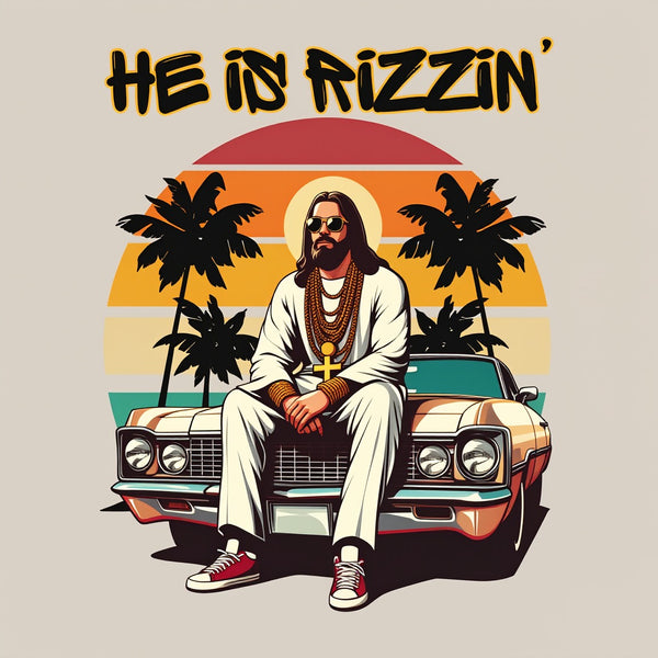He Is Rizzin Christian Washed T-Shirt