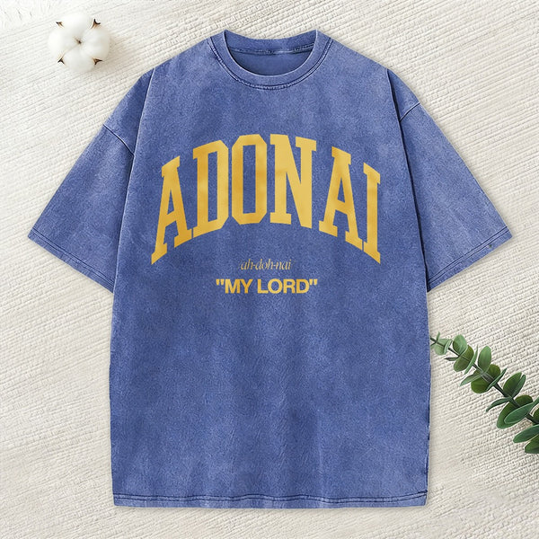 ADONAI My Lord Christian Washed T-Shirt