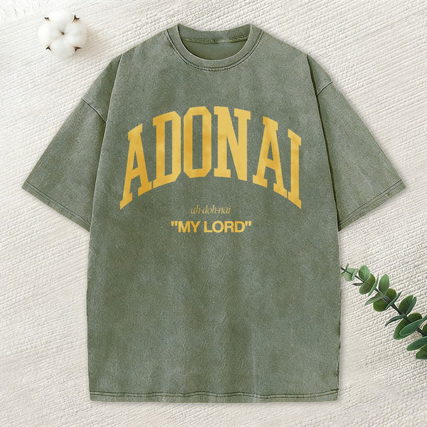 ADONAI My Lord Christian Washed T-Shirt