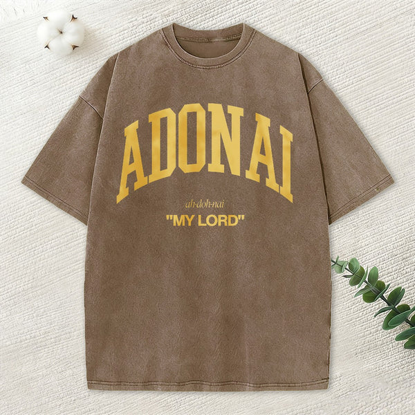 ADONAI My Lord Christian Washed T-Shirt