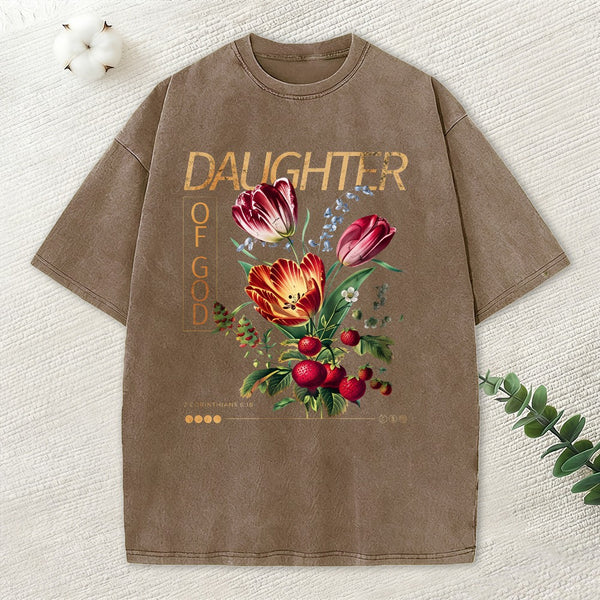 Daughter Of God Christian Washed T-Shirt