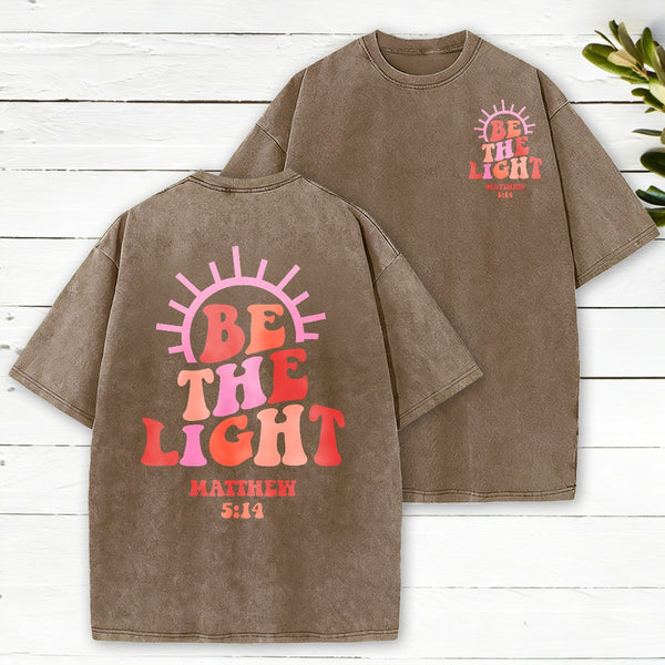 Be The Light Christian Washed T-Shirt