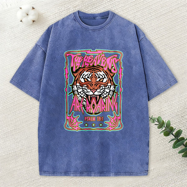 The Heavens Are Roaring Christian Washed T-Shirt
