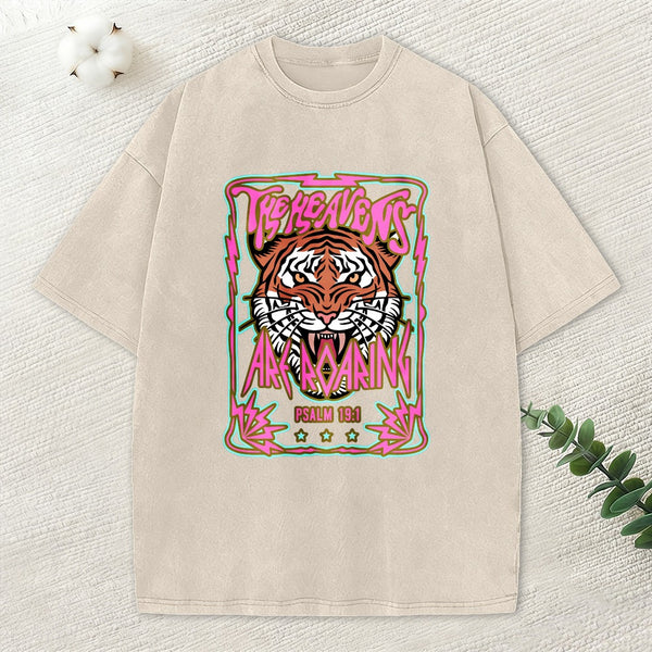 The Heavens Are Roaring Christian Washed T-Shirt