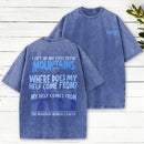 I Left Up My Eyes To The Mountains Christian Washed T-Shirt