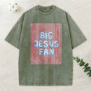 Big Jesus Fan Christian Washed T-Shirt