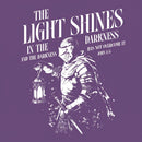 The Light Shines In The Darkness Christian Washed T-Shirt