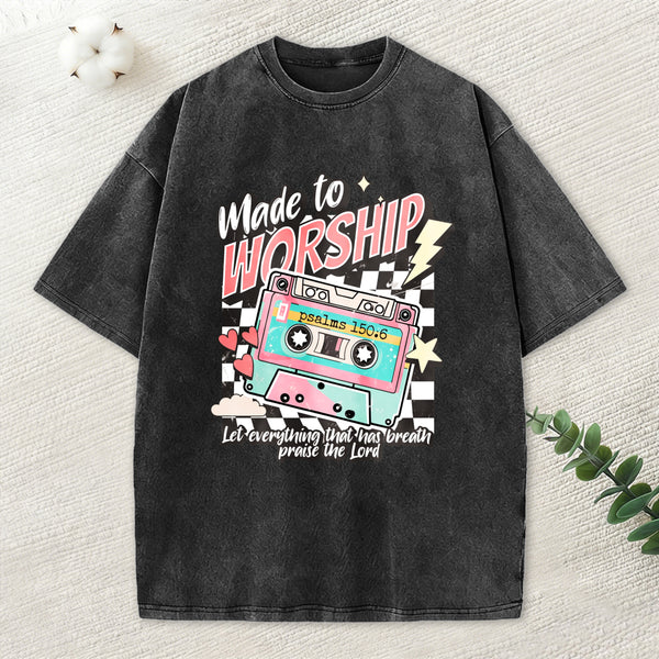 Made To Worship Christian Washed T-Shirt