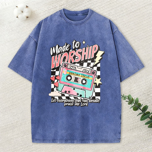Made To Worship Christian Washed T-Shirt