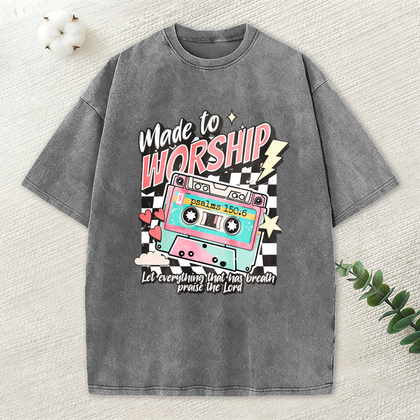 Made To Worship Christian Washed T-Shirt