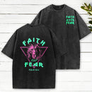 Faith Over Fear Lion Christian Washed T-Shirt