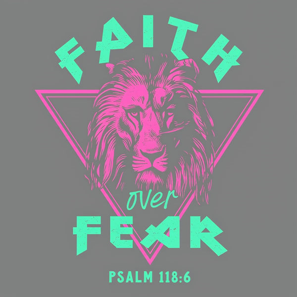 Faith Over Fear Lion Christian Washed T-Shirt