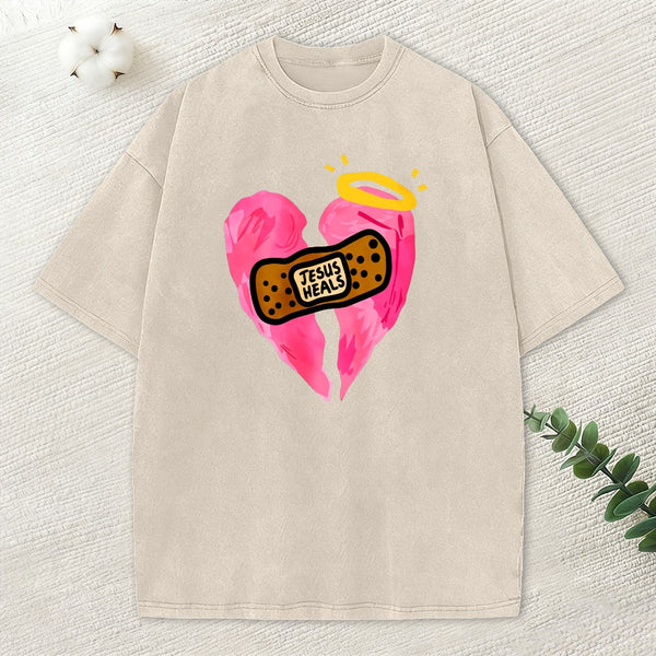 Jesus Heals Christian Washed T-Shirt