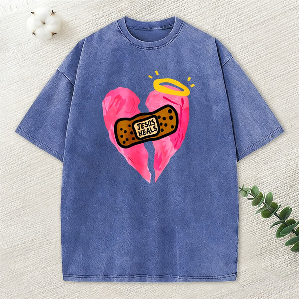 Jesus Heals Christian Washed T-Shirt